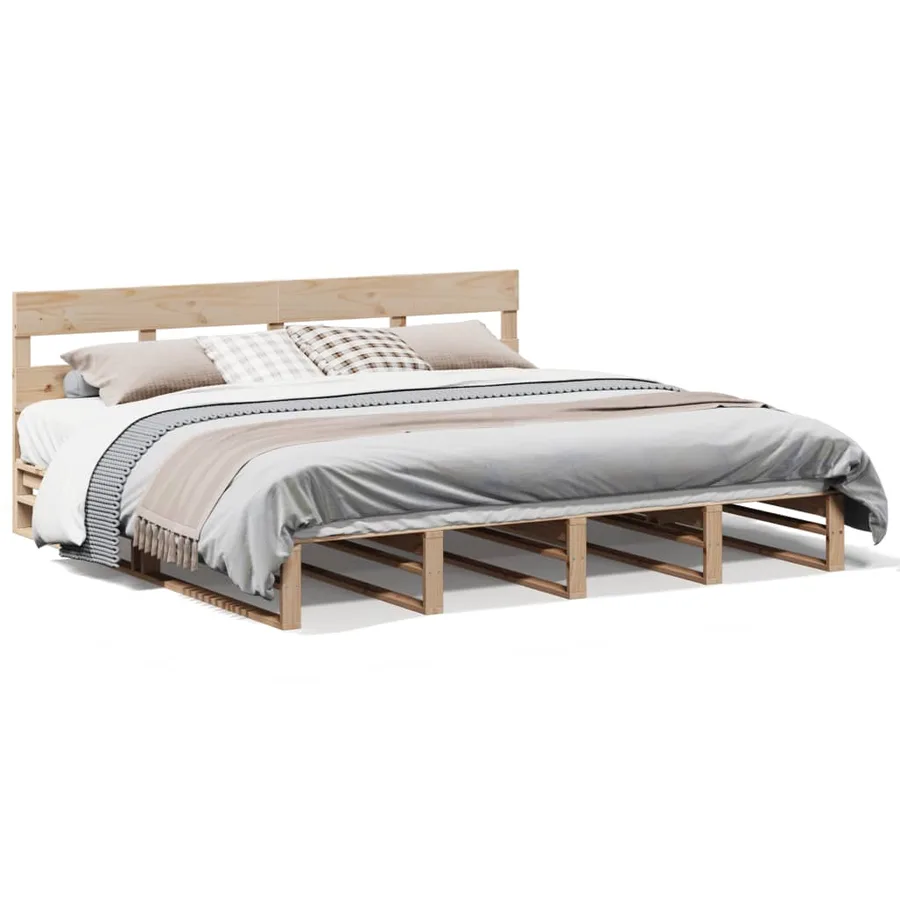 Cadre de lit sans matelas 180x200 cm bois massif de pin - 2
