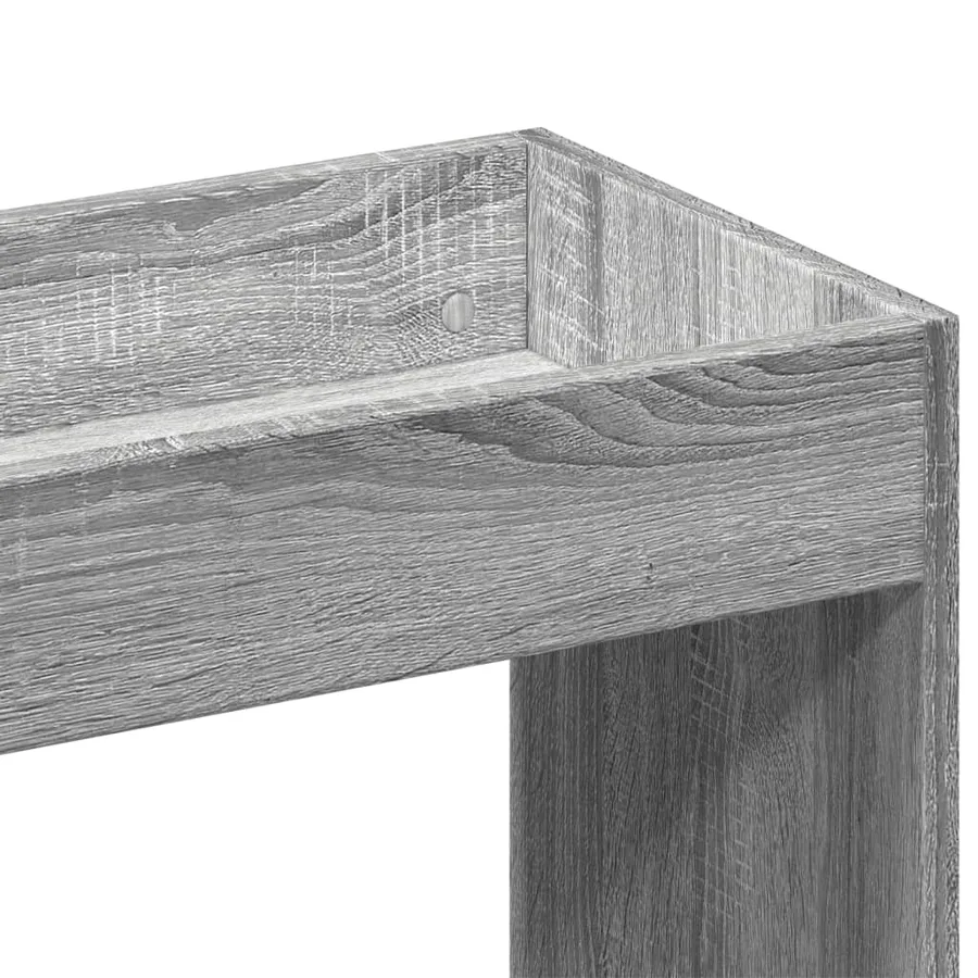 Buffet haut sonoma gris 92x33x180 cm bois d'ingénierie - 9