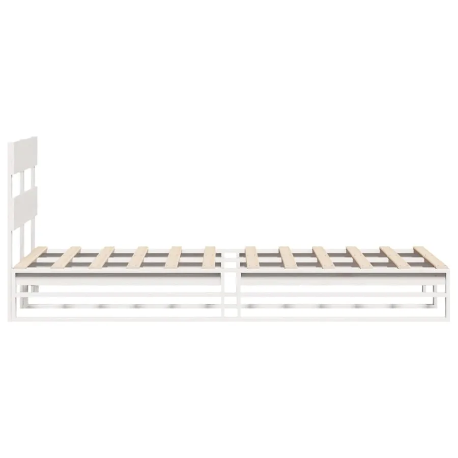 Cadre de lit sans matelas blanc 75x190 cm bois de pin massif - 7