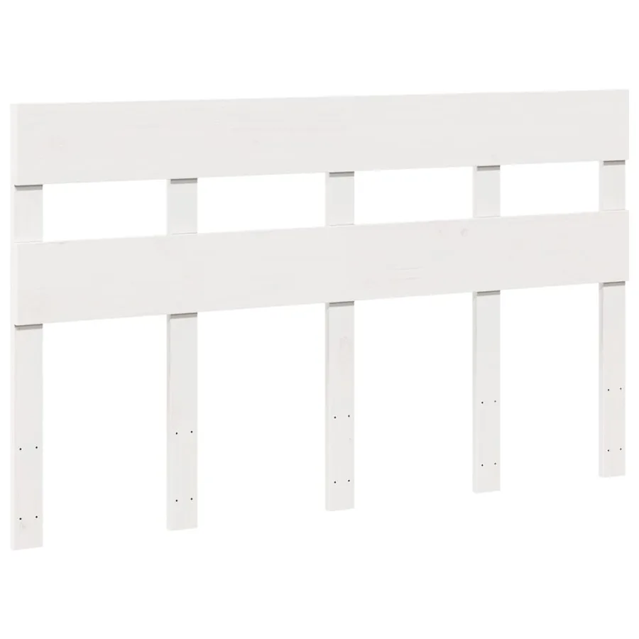 Cadre de lit sans matelas blanc 120x200 cm bois de pin massif - 5