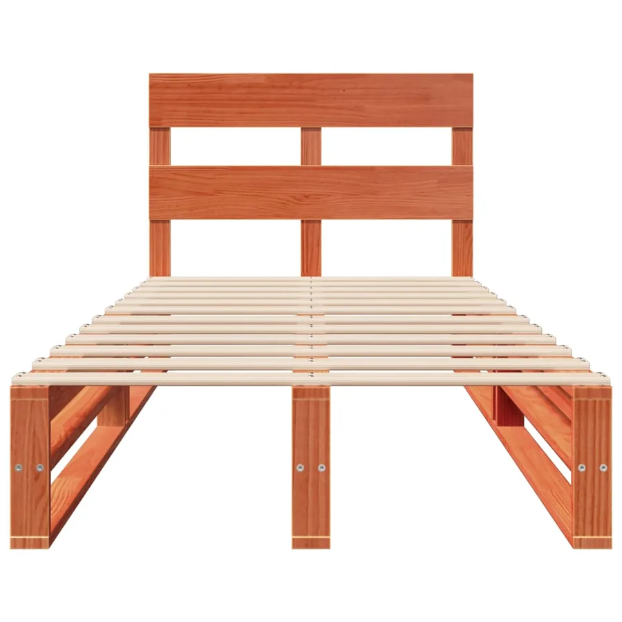 Cadre de lit sans matelas cire marron 90x200 cm bois pin massif - 4