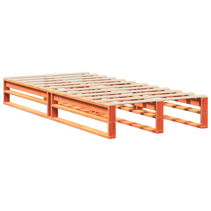 Cadre de lit sans matelas cire marron 90x200 cm bois pin massif - 5