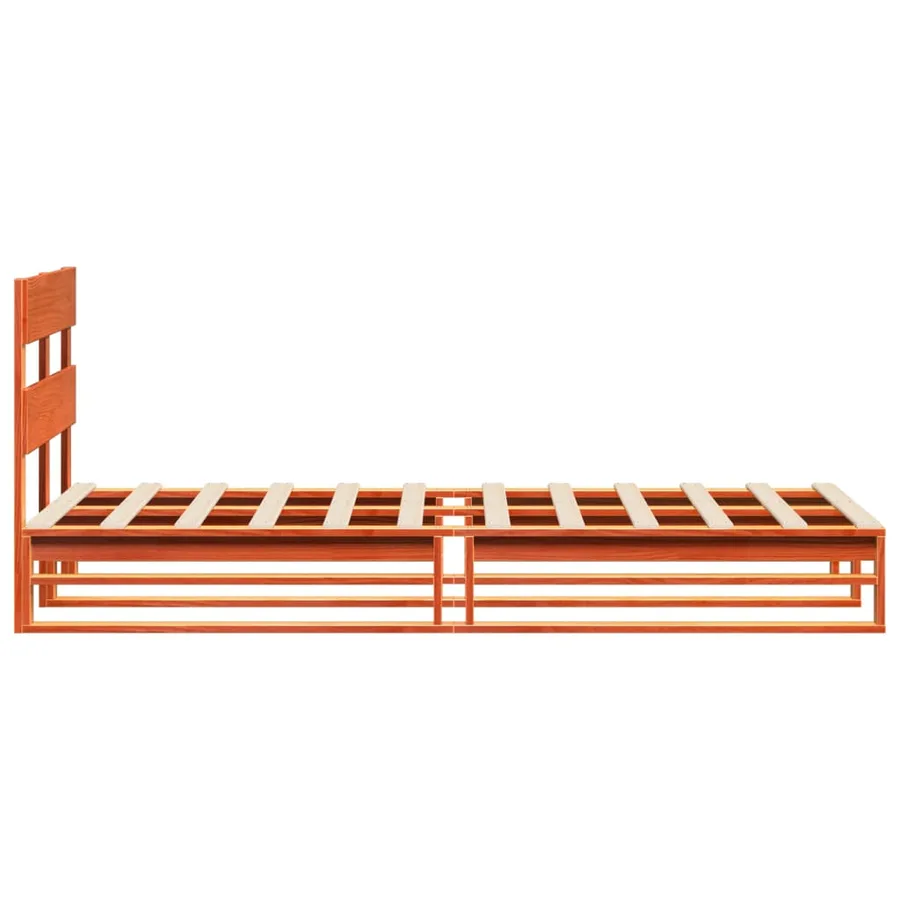 Cadre de lit sans matelas cire marron 90x200 cm bois pin massif - 7