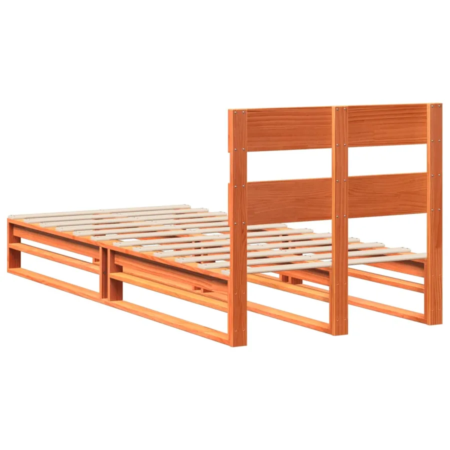 Cadre de lit sans matelas cire marron 90x200 cm bois pin massif - 8