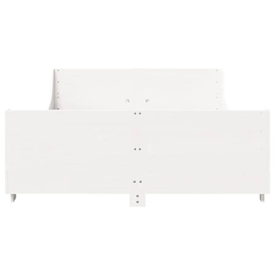 Cadre de lit sans matelas blanc 140x190 cm bois de pin massif - 4