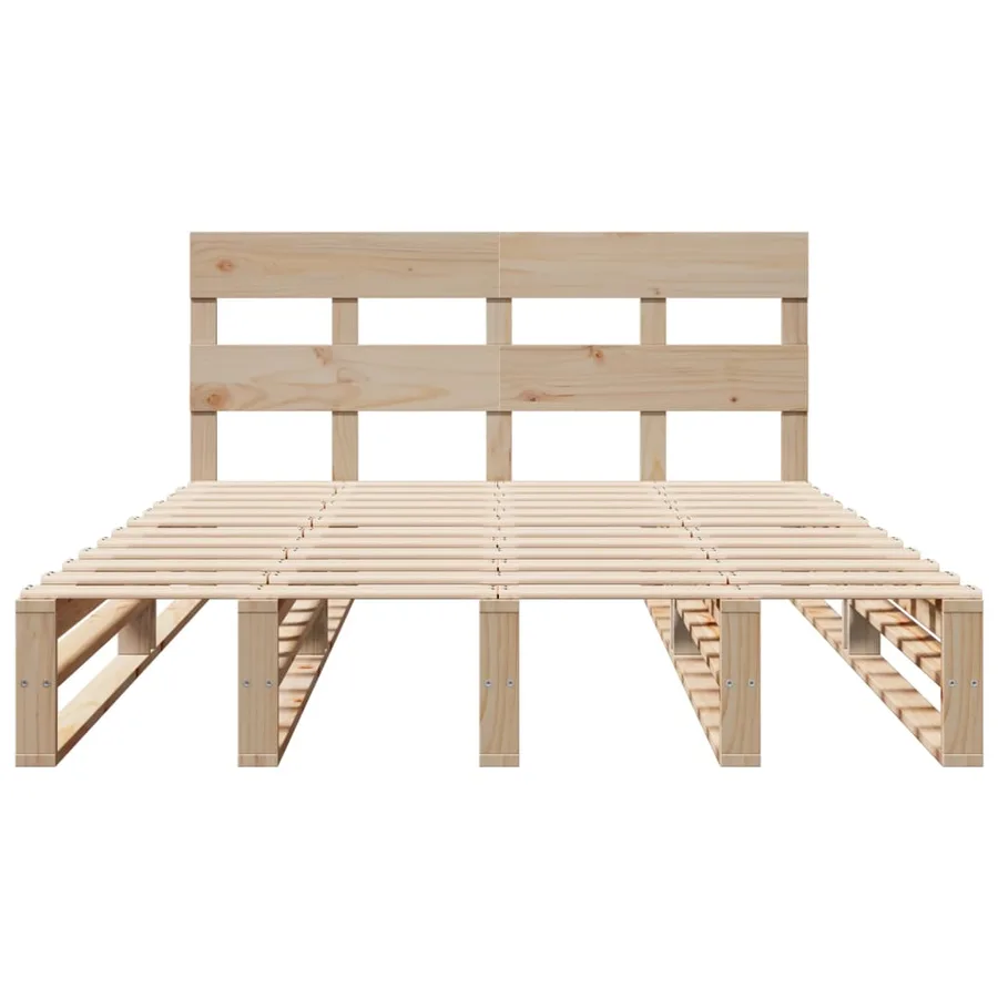 Cadre de lit sans matelas 140x190 cm bois de pin massif - 6