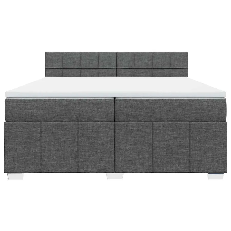 Sommier à lattes de lit avec matelas Gris foncé 200x200cm Tissu - 4