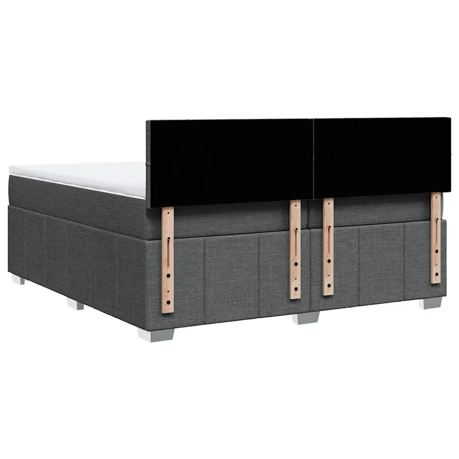 Sommier à lattes de lit avec matelas Gris foncé 200x200cm Tissu - 6