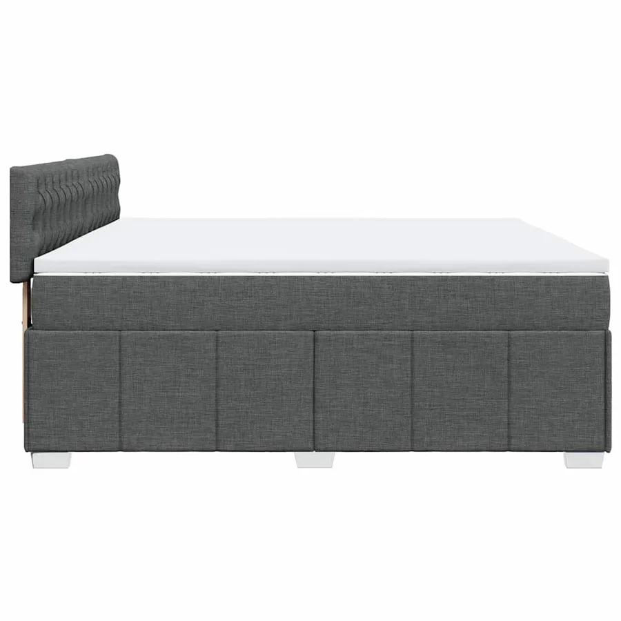 Sommier à lattes de lit avec matelas Gris foncé 200x200cm Tissu - 5