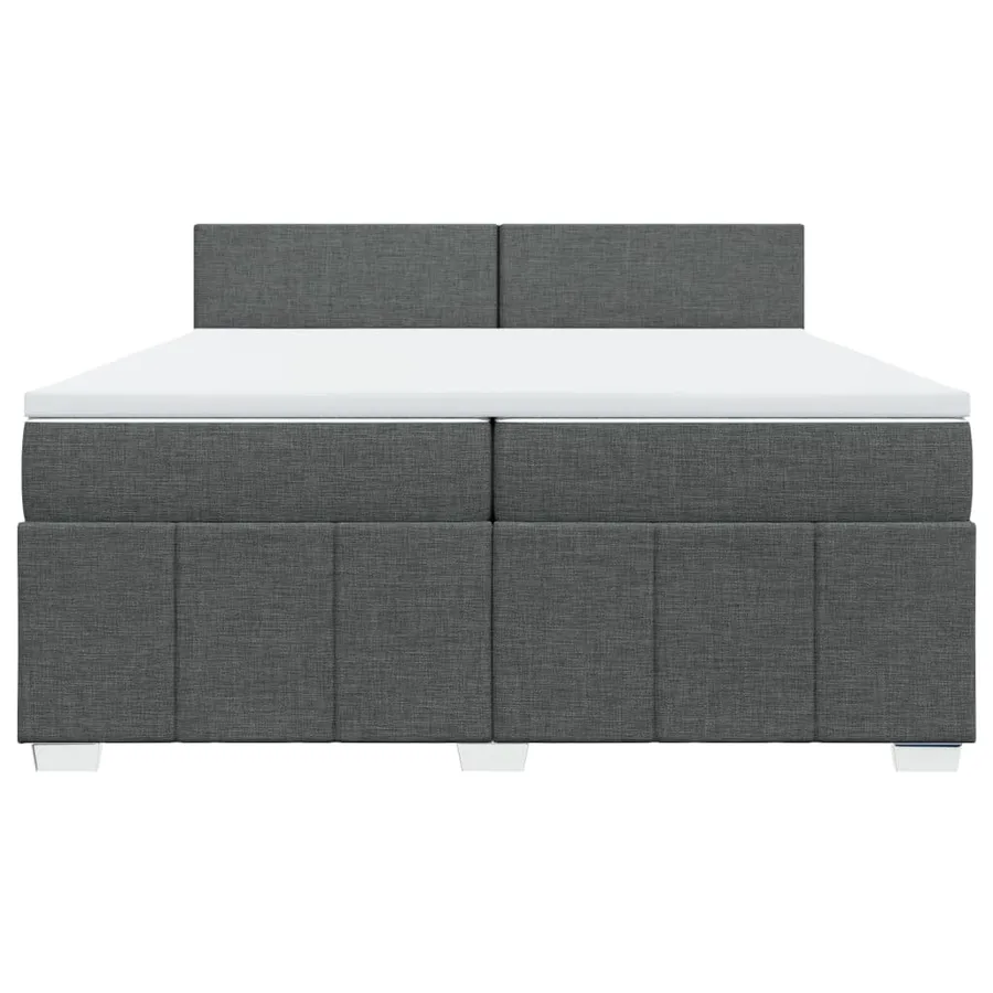 Sommier à lattes de lit avec matelas Gris foncé 200x200cm Tissu - 4