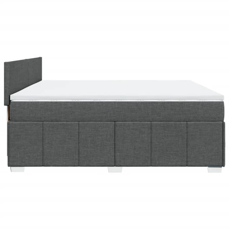 Sommier à lattes de lit avec matelas Gris foncé 200x200cm Tissu - 5