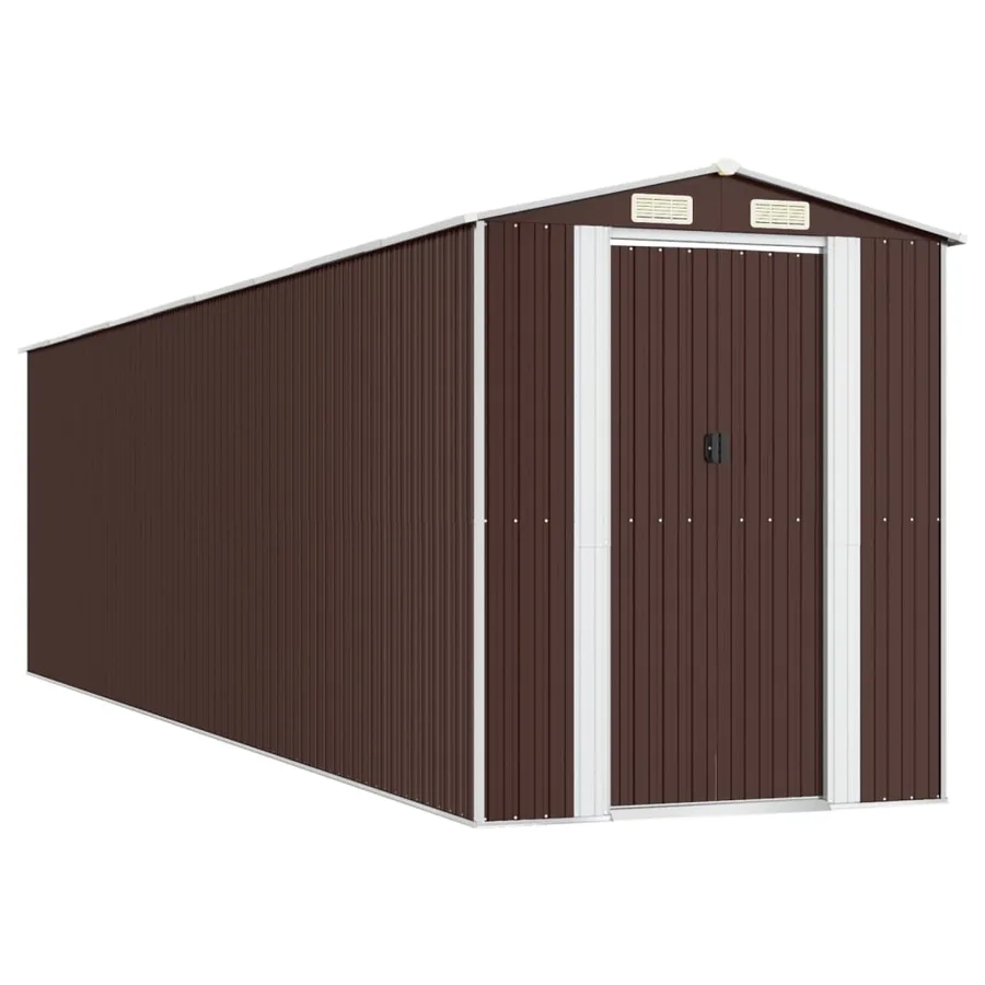 Abri de jardin Marron foncé 192x772x223 cm Métal galvanisé - 2