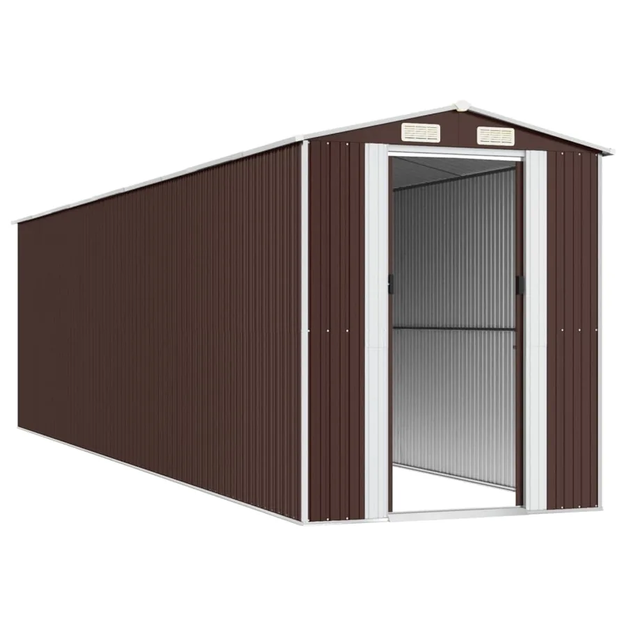 Abri de jardin Marron foncé 192x772x223 cm Métal galvanisé - 4
