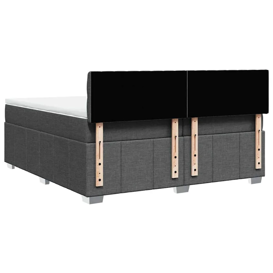 Sommier à lattes de lit avec matelas Gris foncé 200x200cm Tissu - 8