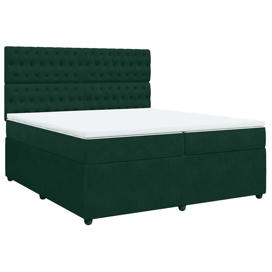 Sommier à lattes de lit et matelas Vert foncé 200x200cm Velours - 2