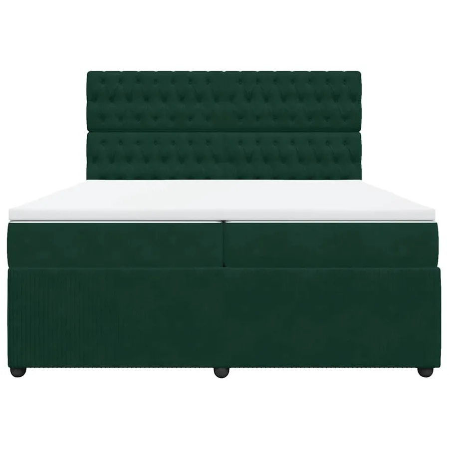 Sommier à lattes de lit et matelas Vert foncé 200x200cm Velours - 4