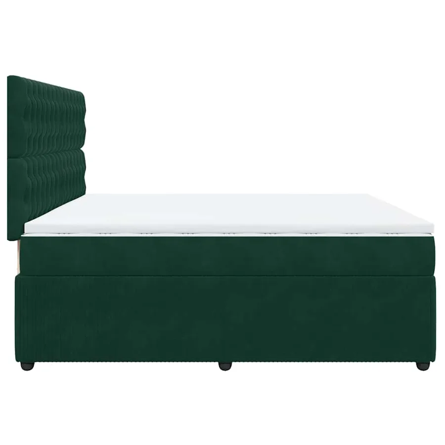 Sommier à lattes de lit et matelas Vert foncé 200x200cm Velours - 5