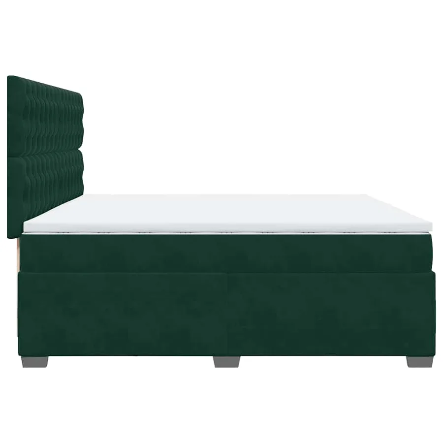 Sommier à lattes de lit et matelas Vert foncé 200x200cm Velours - 11