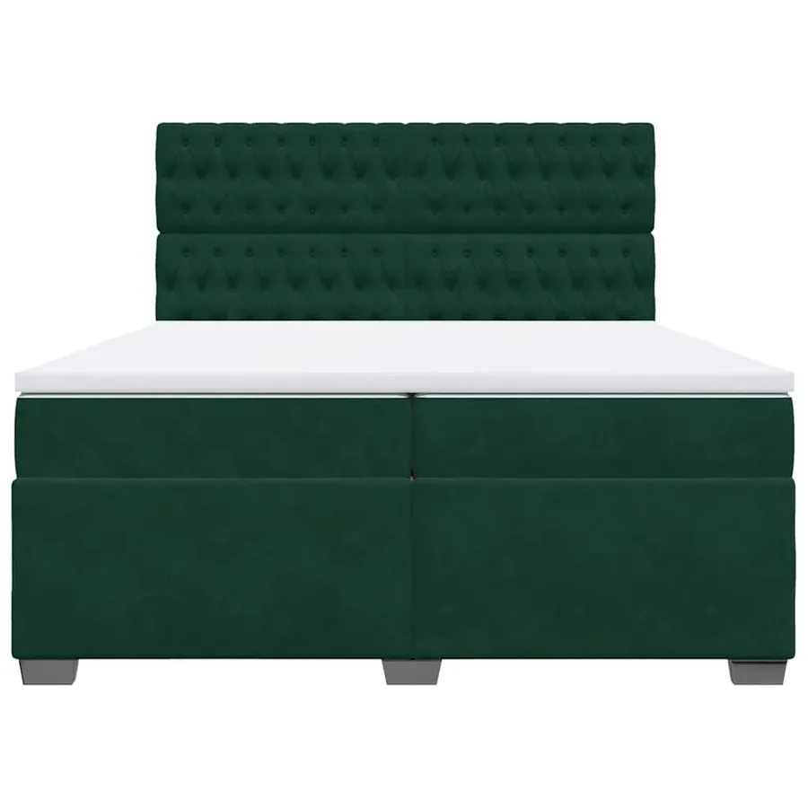 Sommier à lattes de lit et matelas Vert foncé 200x200cm Velours - 6