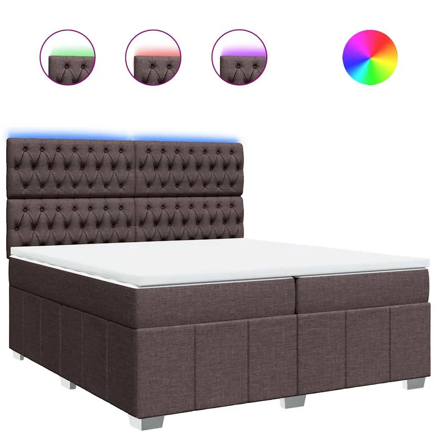 Sommier à lattes de lit avec matelas Marron foncé 200x200 cm - 2