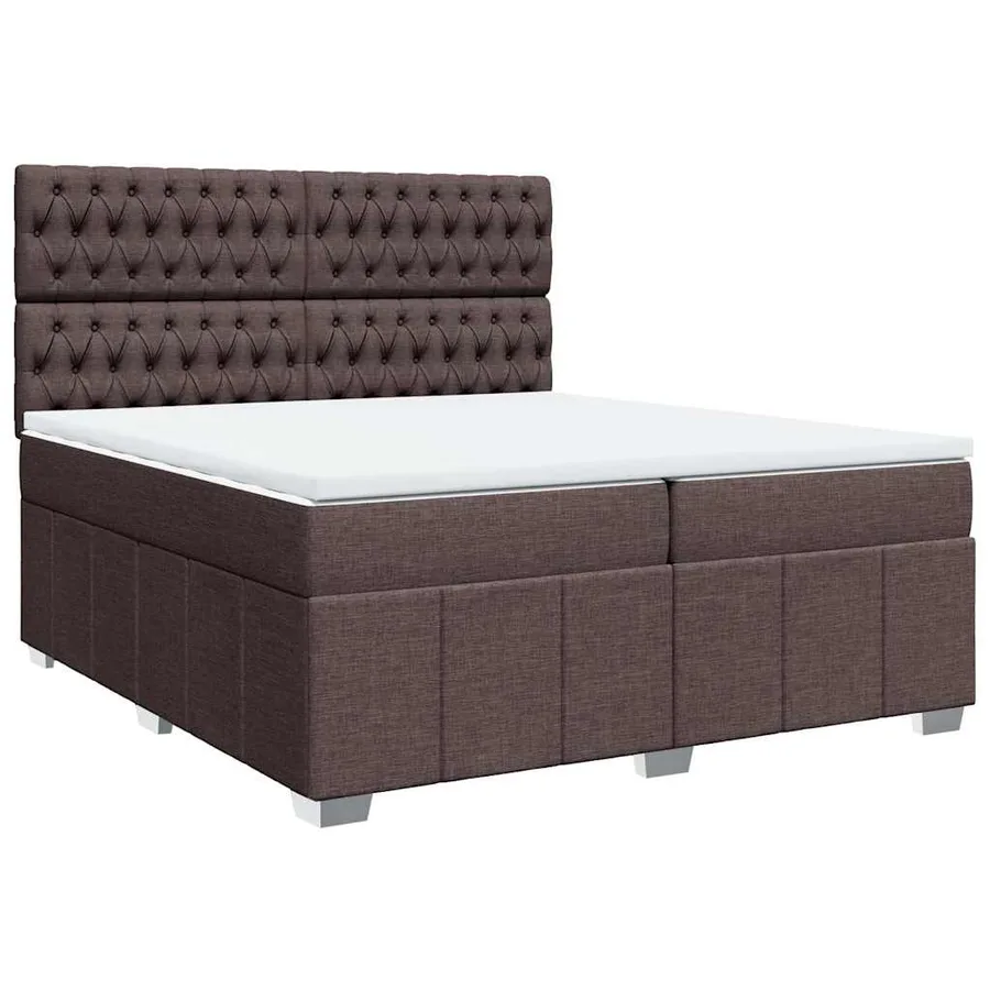 Sommier à lattes de lit avec matelas Marron foncé 200x200 cm - 3