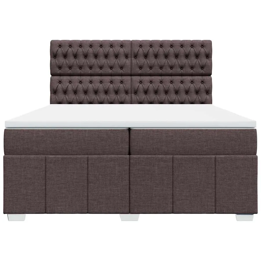Sommier à lattes de lit avec matelas Marron foncé 200x200 cm - 6