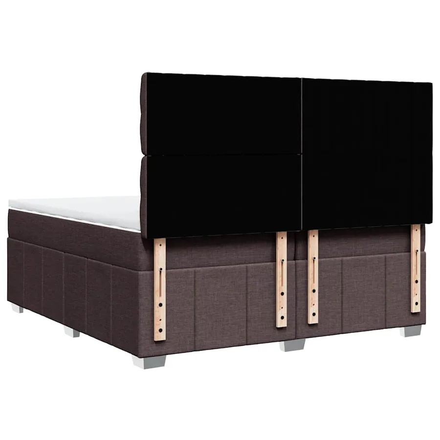 Sommier à lattes de lit avec matelas Marron foncé 200x200 cm - 8