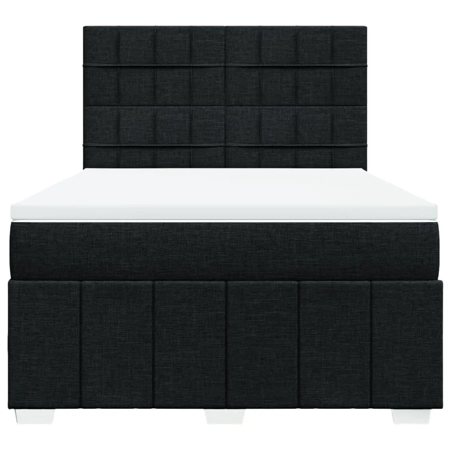 Sommier à lattes de lit avec matelas Noir 140x190 cm Tissu - 6