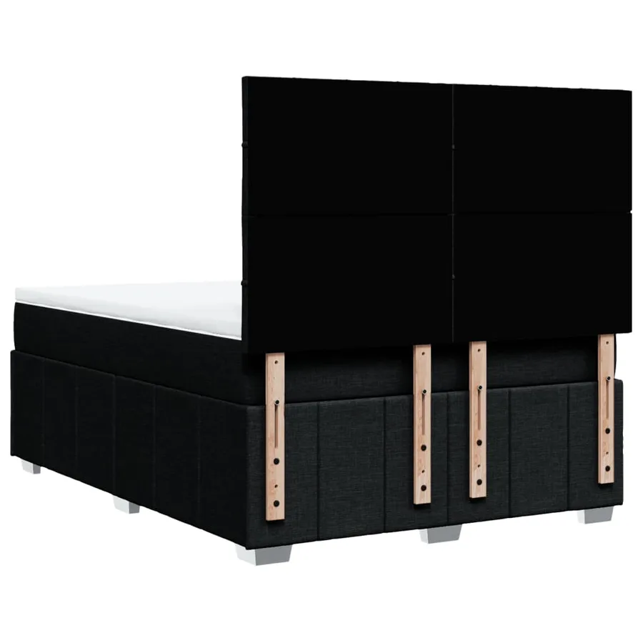 Sommier à lattes de lit avec matelas Noir 140x190 cm Tissu - 8