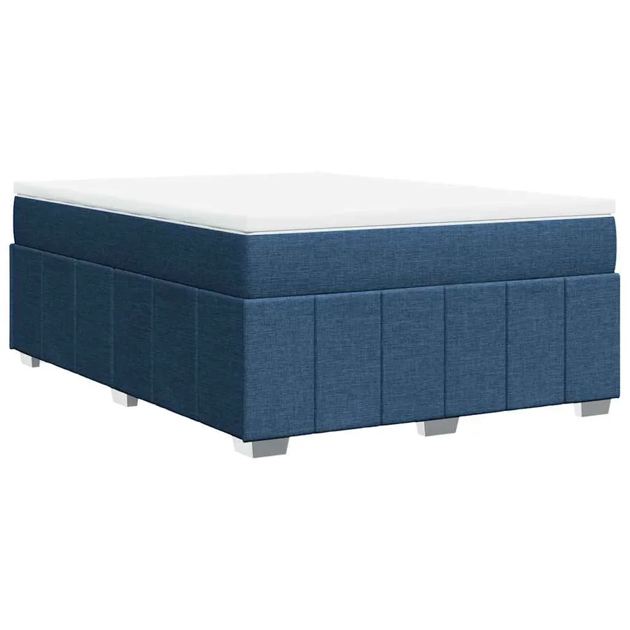 Sommier à lattes de lit avec matelas Bleu 140x190 cm Tissu - 9