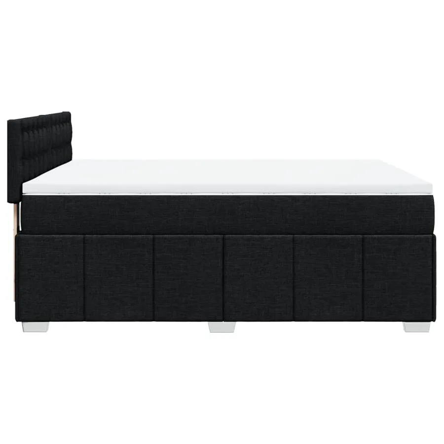 Sommier à lattes de lit avec matelas Noir 140x190 cm Tissu - 7