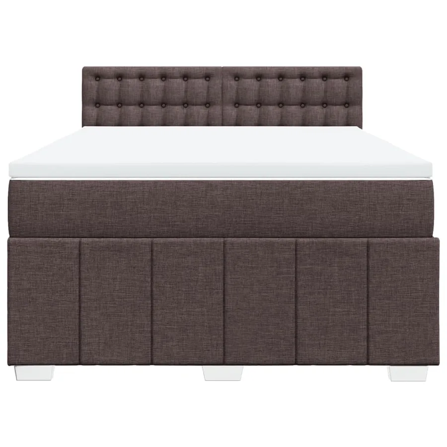 Sommier à lattes de lit avec matelas Marron foncé 140x200 cm - 6