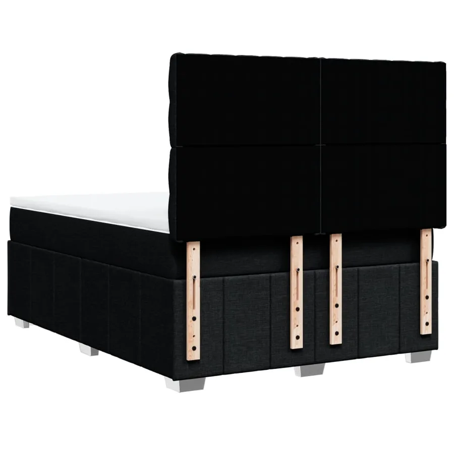 Sommier à lattes de lit avec matelas Noir 140x190 cm Tissu - 6