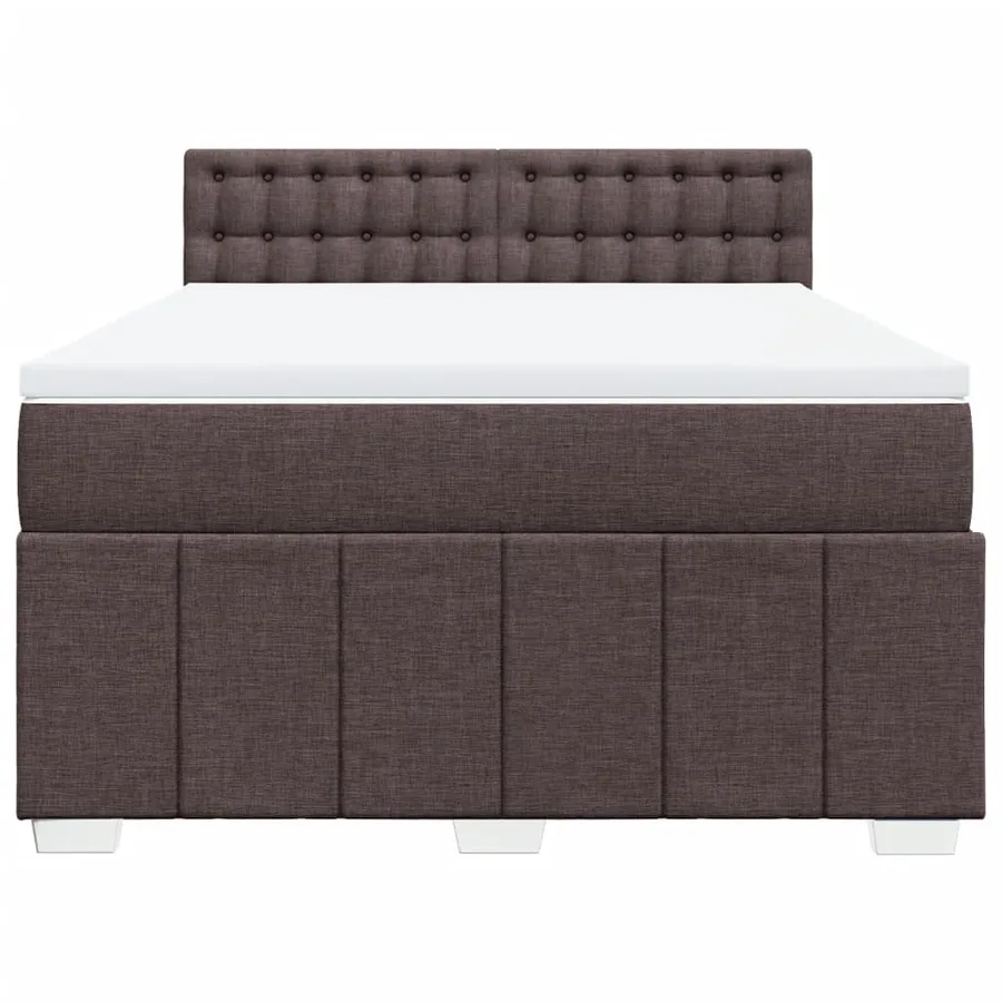 Sommier à lattes de lit avec matelas Marron foncé 140x200 cm - 4