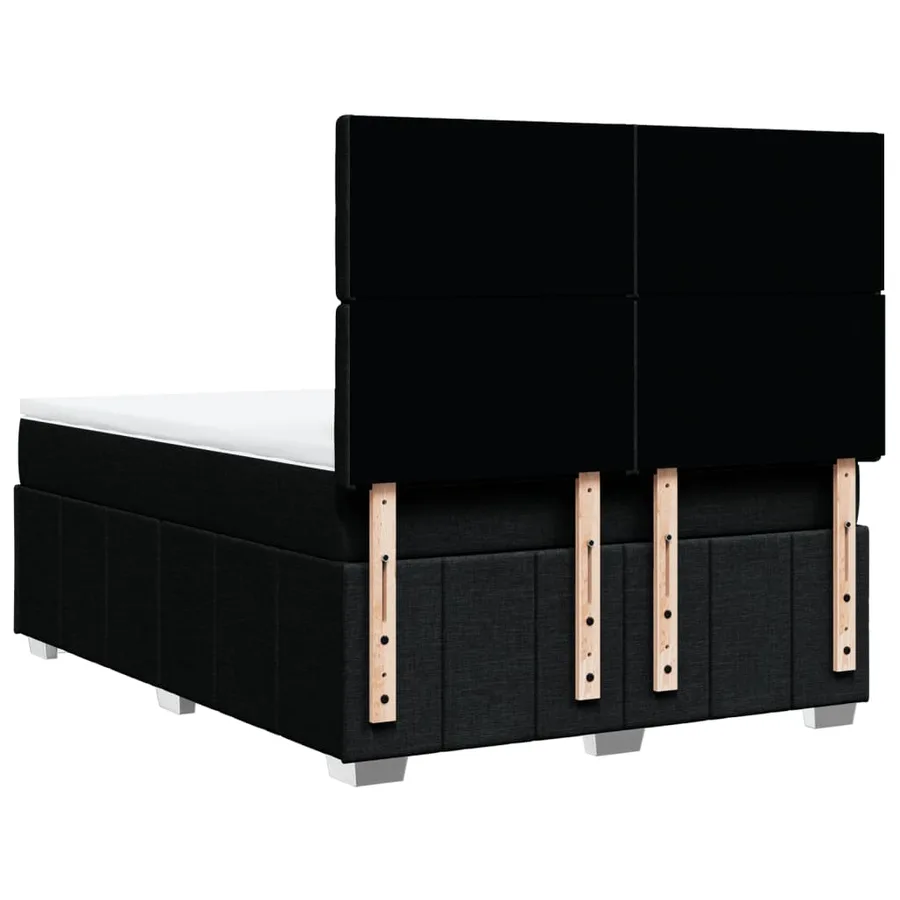 Sommier à lattes de lit avec matelas Noir 140x190 cm Tissu - 6