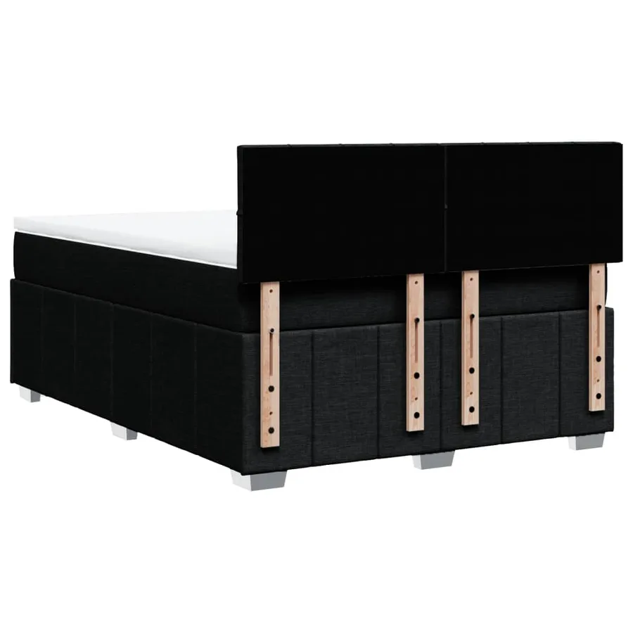 Sommier à lattes de lit avec matelas Noir 140x190 cm Tissu - 6