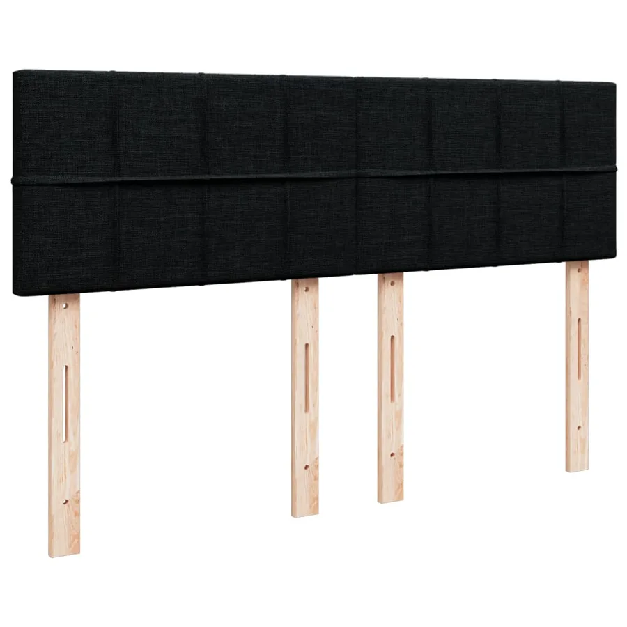 Sommier à lattes de lit avec matelas Noir 140x190 cm Tissu - 7