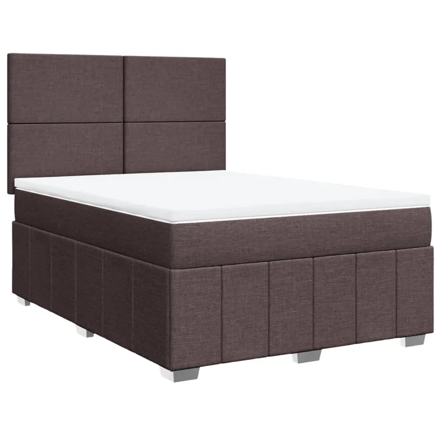 Sommier à lattes de lit avec matelas Marron foncé 140x200 cm - 2