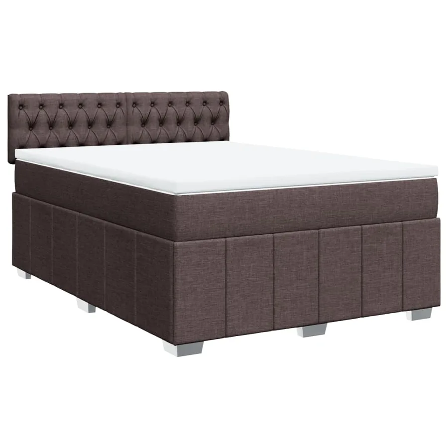 Sommier à lattes de lit avec matelas Marron foncé 140x200 cm - 3