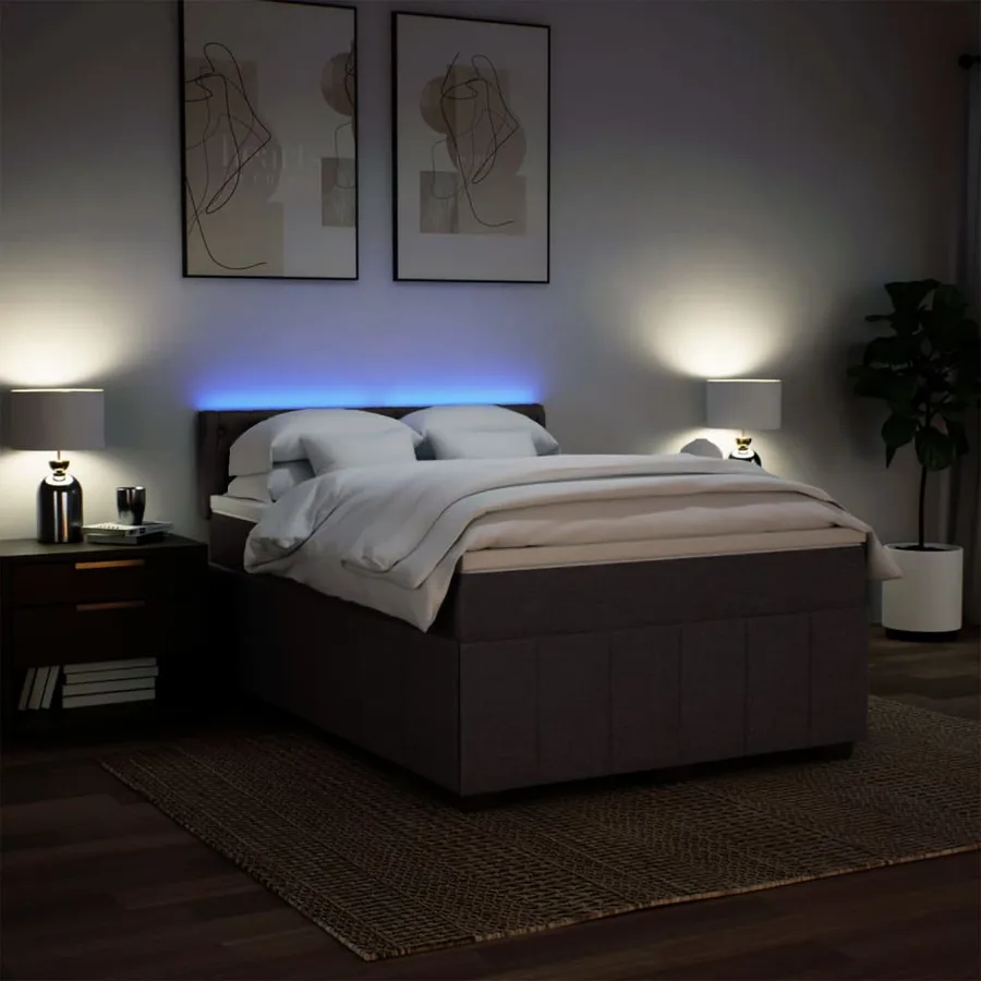 Sommier à lattes de lit avec matelas Marron foncé 140x200 cm - 4