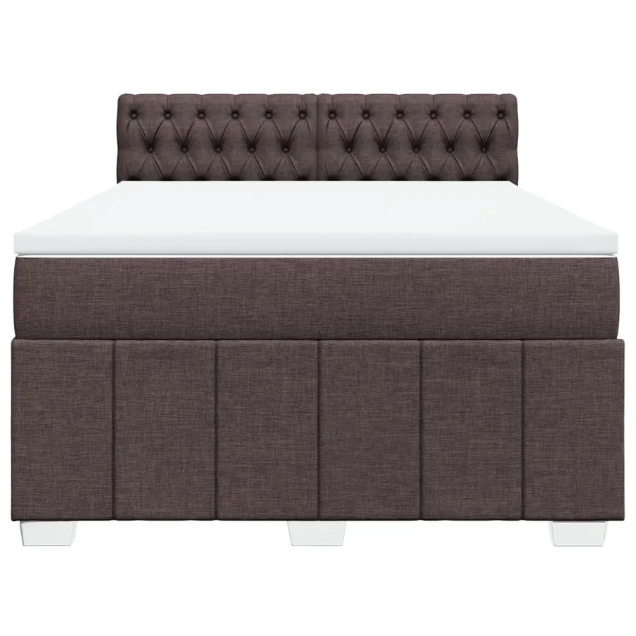 Sommier à lattes de lit avec matelas Marron foncé 140x200 cm - 6