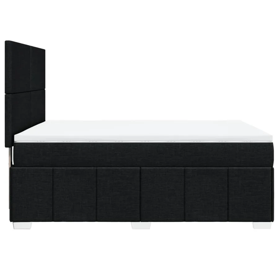 Sommier à lattes de lit avec matelas Noir 140x190 cm Tissu - 5