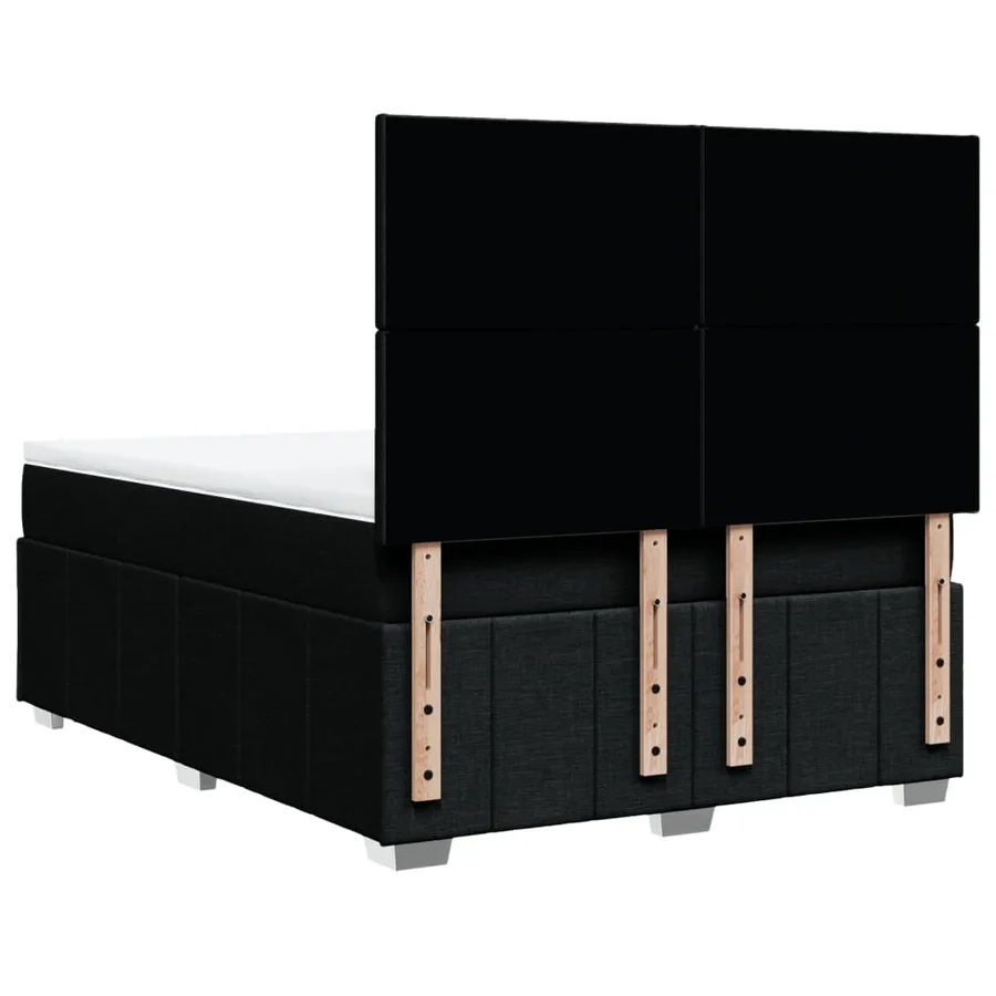 Sommier à lattes de lit avec matelas Noir 140x190 cm Tissu - 6