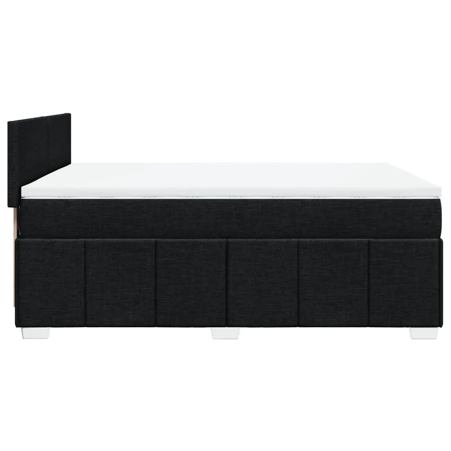 Sommier à lattes de lit avec matelas Noir 140x190 cm Tissu - 7