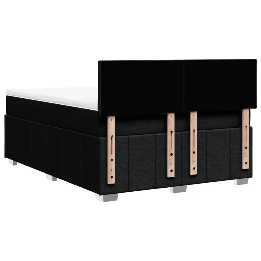 Sommier à lattes de lit avec matelas Noir 140x190 cm Tissu - 8