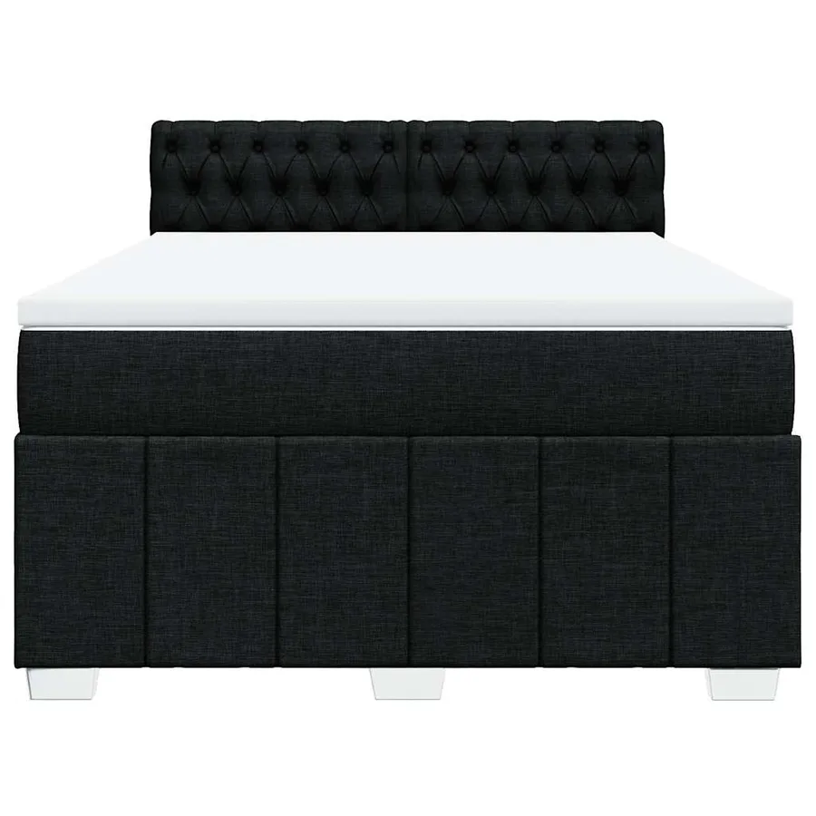 Sommier à lattes de lit avec matelas Noir 140x190 cm Tissu - 6