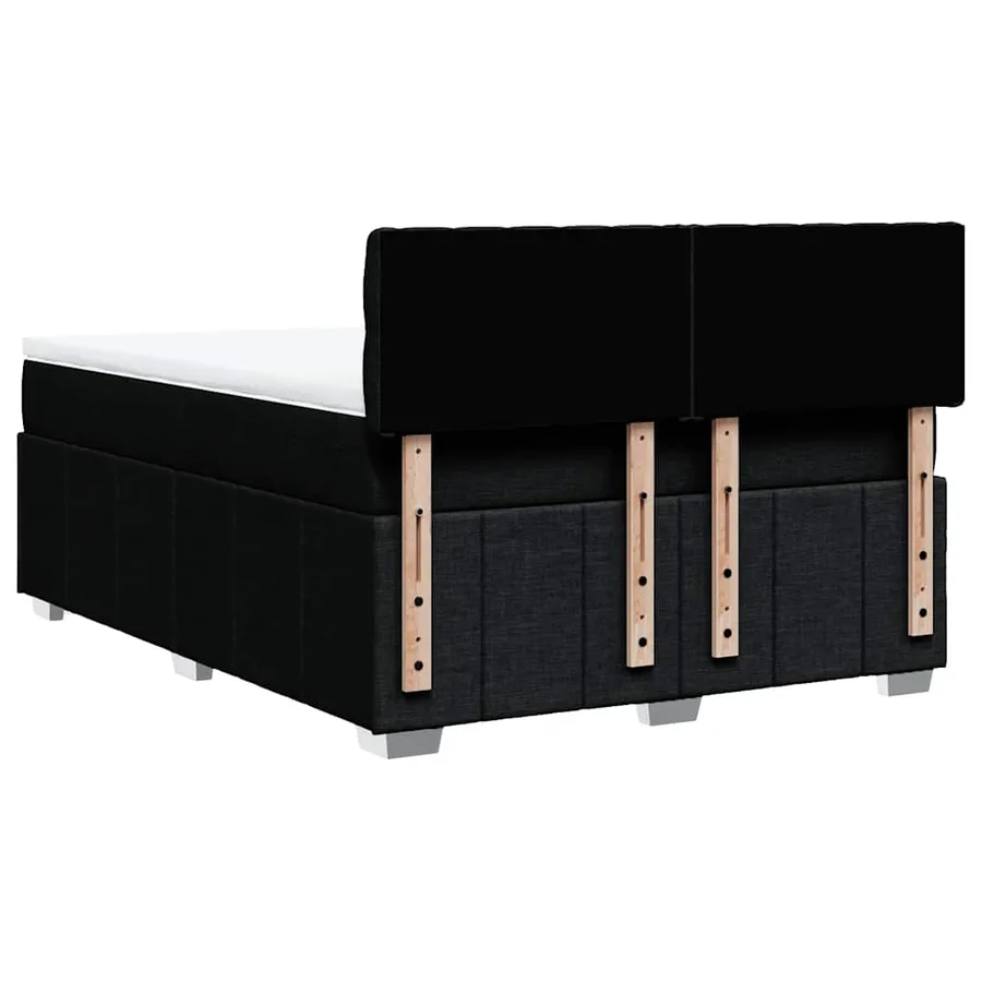 Sommier à lattes de lit avec matelas Noir 140x190 cm Tissu - 8