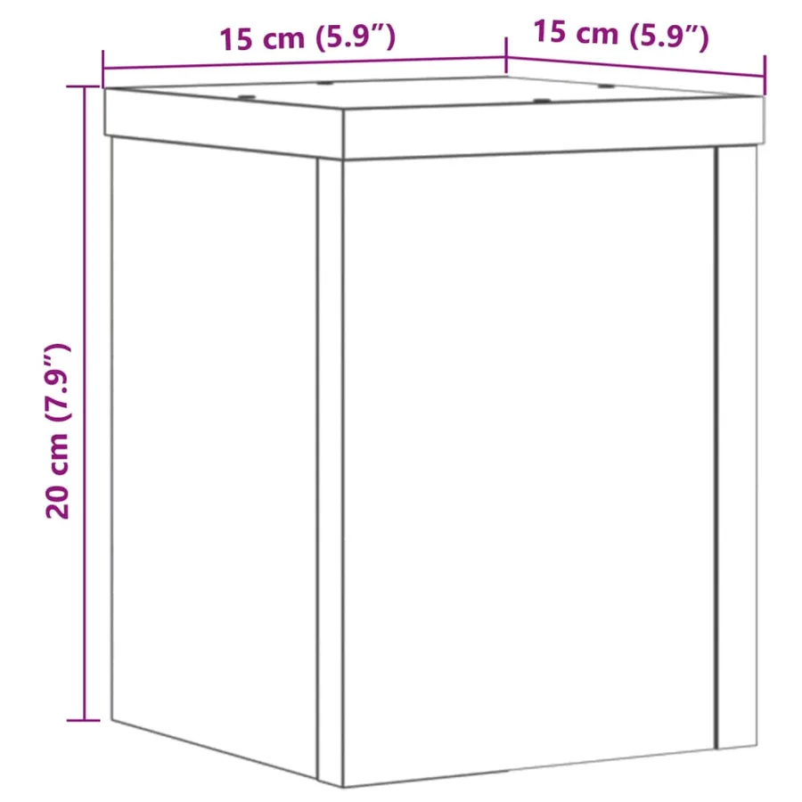 Supports pour plantes 2 pcs vieux bois bois d'ingénierie - 10