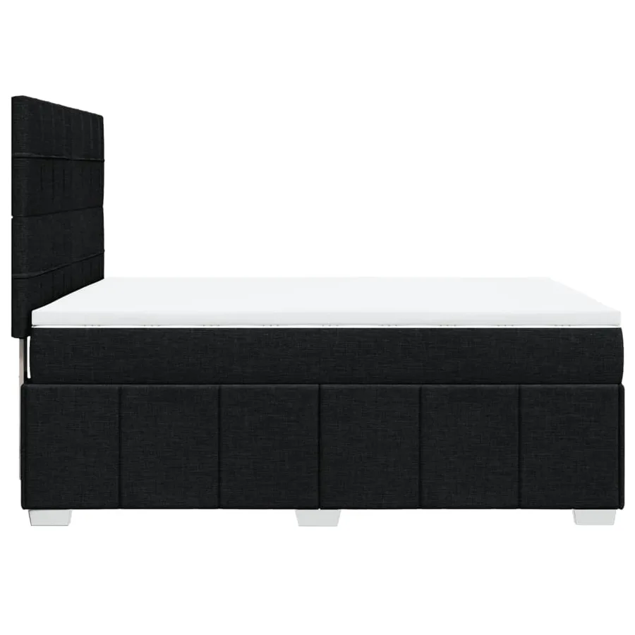 Sommier à lattes de lit avec matelas Noir 140x200 cm Tissu - 5