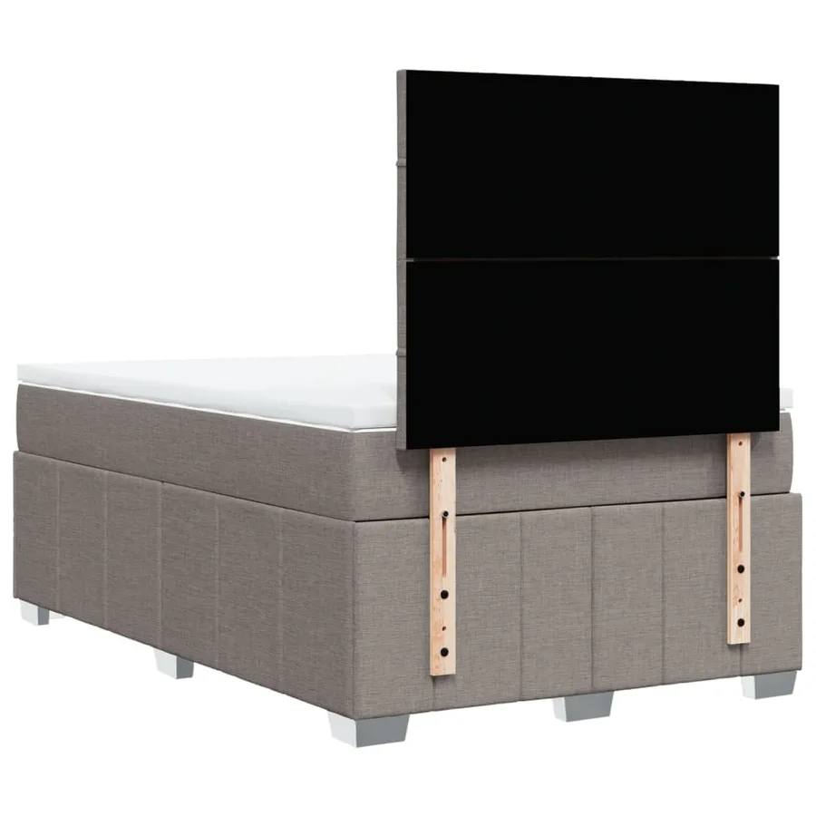 Sommier à lattes de lit avec matelas Taupe 120x200 cm Tissu - 6